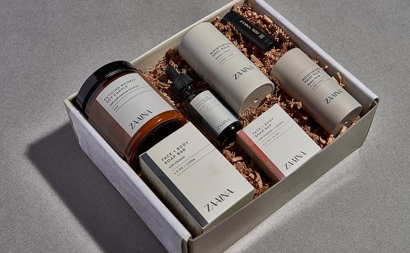 ZAAINA Men’s Self Care Kit – Luxury Spa Gift Set for Men with Face Serum, Soaps, Heel Balm & Lip Balm – Grooming Care Package for Men – Birthday & Relaxation Kit (Premium Set with Whiskey Candle)