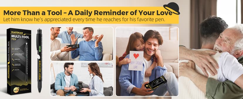 Father’s Day Gifts for Dad – 9-in-1 Multi-Tool Pen with Engraved Keychain, Unique Dad Gifts from Daughter Son Wife – Birthday Gift for Men Who Have Everything, Handy Gadgets for Husband & Grandpa