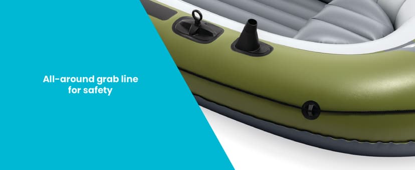 INTEX Seahawk Inflatable Boat Series: Includes Boat Oars and High-Output Pump - Fishing Rod Holders - Gear Pouch