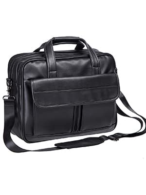 seyfocnia Men's Business Travel Briefcase Leather Handmade Messenger Bags Laptop Bag