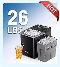Silonn Nugget Ice Maker Countertop, Pebble Ice Makers with Crushed Soft Chewable Ice, 33lbs Per Day with Scoop, Pellet Portable Ice Machines with Auto-Cleaning for Home, Kitchen, Office, Black