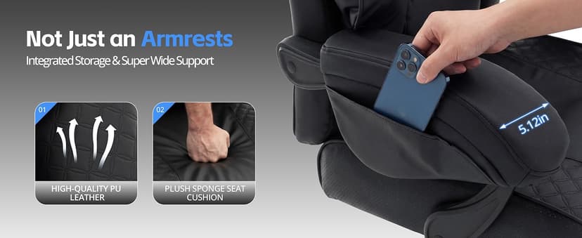 Ergonomic Executive Office Chair - Big and Tall Home Comfy Desk Gaming Chair for Adults, Heavy Duty Leather Reclining Wide Computer Chair with Foot Rest and Back Support (Black)