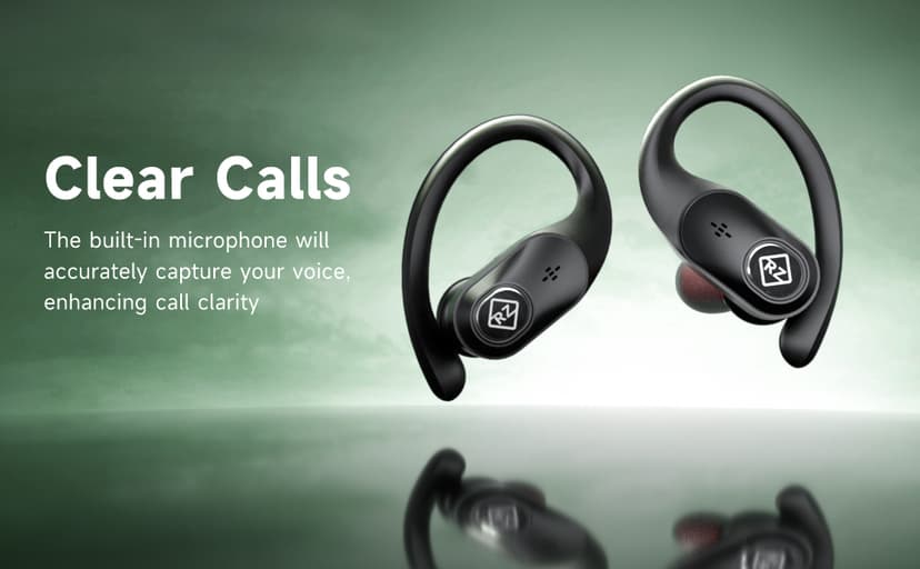 Wireless Earbuds Bluetooth Headphones 96H Playtime LED Display Waterproof Built in Mic Deep Bass Sound Secure Over Ear buds Earhooks for iPhone Android Samsung Cell Phones Sport Workout Gaming Running