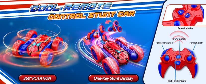 Remote Control Car,RC Cars Boys Toys for 3 4 5 6 7 8 9 10 11 12 Year Old Boy Double Sided 360°Flip 4WD Rechargeable Drift RC Race Car Birthday Gifts Christmas Basket Stuffers for Kids Age 3-12