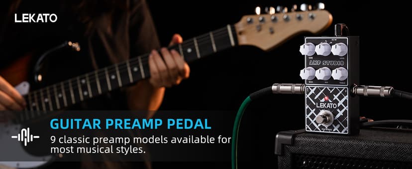 LEKATO Amp Simulator Guitar Effect Pedal with True Bypass Clean to Overdrive for Electric Guitar Bypass (EP-01)