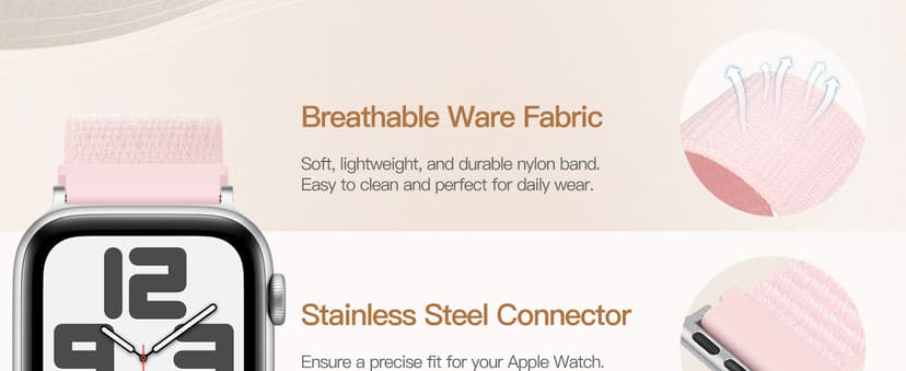 6 Pack Nylon Sport Loop Band Compatible with Apple Watch Band 38mm 40mm 41mm 42mm 44mm 45mm 46mm 49mm Women Men, Soft Adjustable Braided Replacement Straps for iWatch Series 11 10 9 8 7 6 5 4 3 2 1 SE Ultra