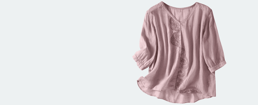 MGWTFZDL Linen Shirts for Women Summer Retro Embroidered 3/4 Sleeve Boho Peasant Tops Dressy Casual Blouses