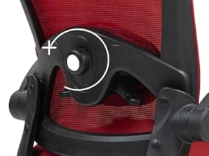 Oline ErgoAir Ergonomic Office Chair – Adjustable Lumbar Support, Flip-Up Armrests, Mesh Computer Desk Chair, Swivel Rolling Executive Gaming Chair for Home & Office (Red)