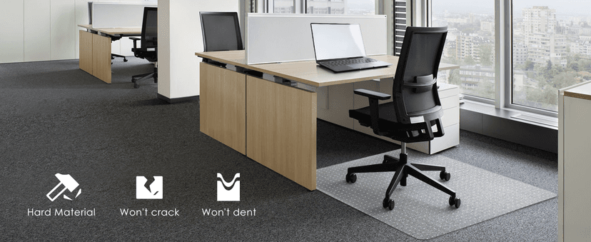 Azadx Heavy Duty Office Chair Mat for Carpet 32" x 48" Hard Material Chair Mat for Carpeted Floor Slip Resistant Carpet Protector for Home Office Easy Glide Desk Floor Mat for Office Chair on Carpets