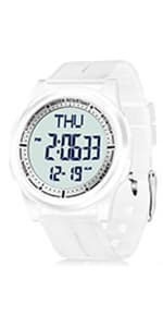 Beeasy Digital Watch Waterproof with Stopwatch Alarm Countdown Dual Time, Ultra-Thin Super Wide-Angle Display Digital Wrist Watches for Men Women