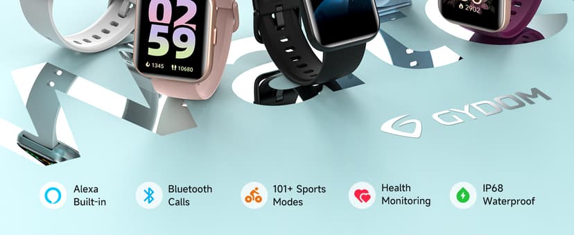 Smart Watch for Men Women, 1.8" Fitness Tracker for Android & iPhone, Answer/Make Calls, Alexa Built-in, Heart Rate/Sleep/SpO2 Monitor Smartwatch, IP68 Waterproof Watches 101+ Sport Modes, 2 Bands