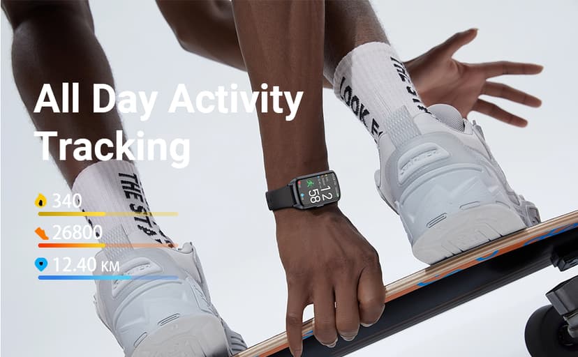 Amzhero Health Fitness Tracker with 24/7 Heart Rate, Blood Oxygen, Blood Pressure, Sleep Tracker, 5ATM Waterproof Activity Trackers with Step Tracker, Pedometer (S & L Bands Included)