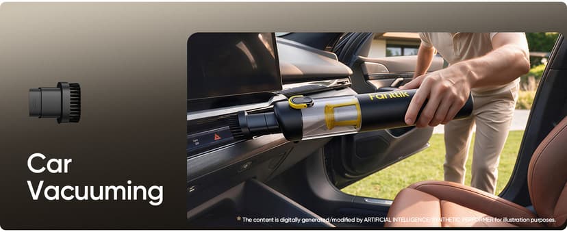 Fanttik Slim V8 APEX Car Vacuum, 4-in-1 Portable Mini Cordless Vacuum with 19000pa Suction Power, Type-C Charge, 2 Suction Modes, Handheld Vacuum for Small Jobs, Car, Office Desk, Keyboards (Black)