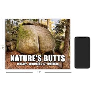 Gag Gifts - White Elephant Gag Gifts Calendar 2027, Nature Butts Calendar 2027 from January to December, 11'' x 8.5'', Gag Gift for White Elephant B0D9GBGSMZ