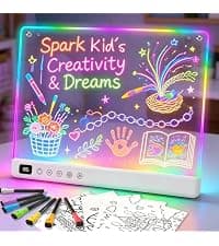8 Colors, 8 Modes, 15 Light Effects with Music & Blue-Tooth, Doodle Neon Glow Pad Toys Gift for Girls/Boys/Kids 16" Rechargeable LED Drawing Board, Kids Birthday Christmas Gift B0GT9HHRJJ