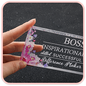 Pinkunn Boss Lady Gifts for Women Inspirational Quotes Office Gifts for Women Acrylic Boss Lady Office Decor Birthday Appreciation Keepsake and Paperweight for Leader(Classic Style)