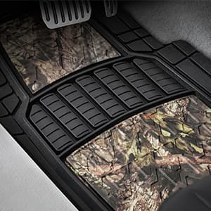 Mossy Oak Camo Trimmable Floor Mats - All Weather Protection - Trim to Fit for Car, SUV, Van, Trucks - Official Licensed Product (4 Pcs)