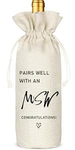 Graduation One Degree Hotter,Funny Cute Wine Bag Gift,College Graduation Gift for Him Her Grad Masters Congrats Cap-Linen Drawstring Wine Bags(5SW113) B0BPC5W9VV