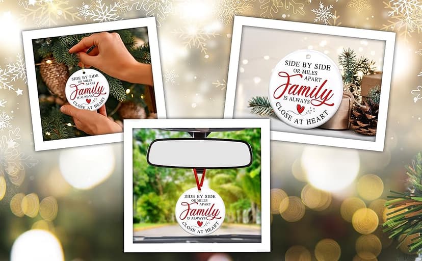 TEEZWONDER Family Ornament Gifts for Women Men - Ceramic Christmas Ornaments 2025 for Tree Decorations - Christmas Birthday Gifts for Mom Dad for Sister Brother, Grandma Grandpa Gift