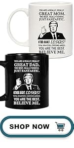 Breezy Valley Mom and Dad Mugs Christmas Gifts for Parents from Daughter Son - New Parent Gifts for Mommy Daddy from Children Kids, Funny Birthday Anniversary Mom and Dad Coffee Mugs Set Gift Ideas