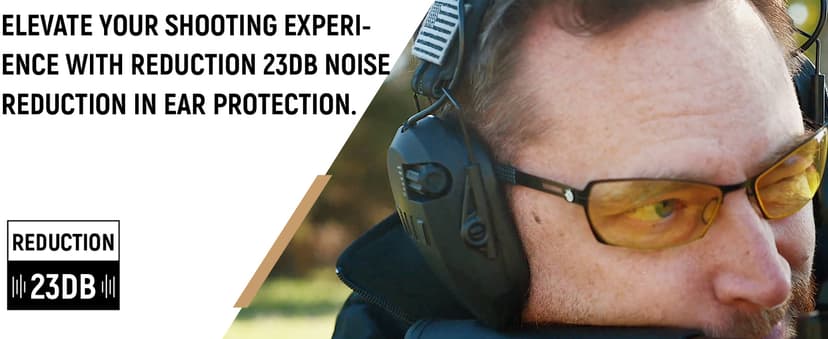 Shooting Earmuff, Ear Protection for Gun Range, Active Noise Reduction NRR 23dB For Hearing Protection