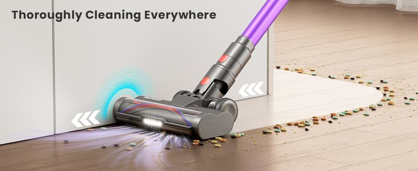 Cordless Vacuum Cleaner, 600W 50KPA 70 Mins Vacuum Cleaners for Home, Self-Standing Cordless Vacuum with Charging Dock Station, LED Display, Upgraded Anti-Tangle Stick Vacuum for Pet Hair/Carpet/Floor