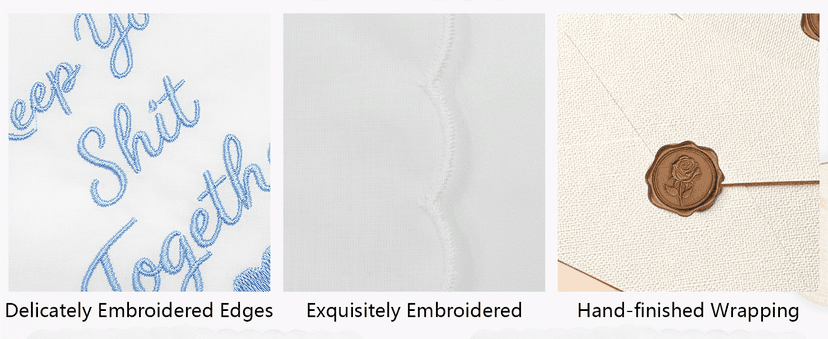 Lamyba Bride Gifts – Something Blue Gift for Bride Groom Mother/Father of the Bride, Mother in Law Handkerchief, (Blue/White) B0H2641W6W