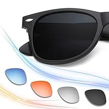 FEIDUSUN Sunglasses Men Polarized Sunglasses for Mens and Womens,Black Retro Sun Glasses Driving Fishing UV Protection