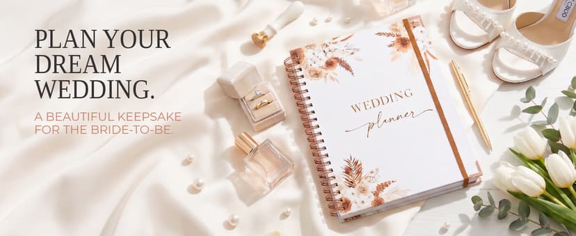 Beautiful Boho Wedding Planner Book and Organizer - Enhance Excitement and Makes Your Countdown Planning Easy - Unique Engagement Gift for Newly Engaged Couples, Future Brides and Grooms,9 X 11 inches