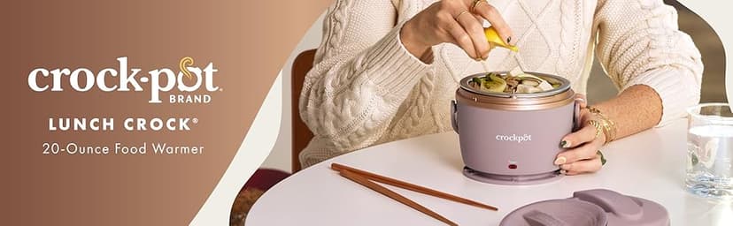 Crock-Pot 20-Ounce Electric Lunch Box, Portable Food Warmer, Blush Pink | Perfect for Travel, Car, On-the-Go | Spill-Free, Dishwasher-Safe