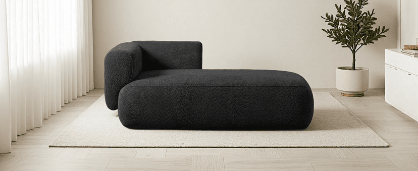 Upholstered Chaise Lounge Indoor for Living Room Bedroom Office Chaise Lounge Sofa:Boucle Fabric Modern Leisure Sofa Recliner Chair Sleeper Indoor (Boucle Cream)