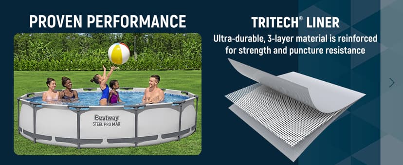 Bestway Steel Pro MAX 12' x 30" Above Ground Pool, Round Metal Frame Outdoor Swimming Pool Set with Filter Pump & Type III A/C Cartridge, Gray