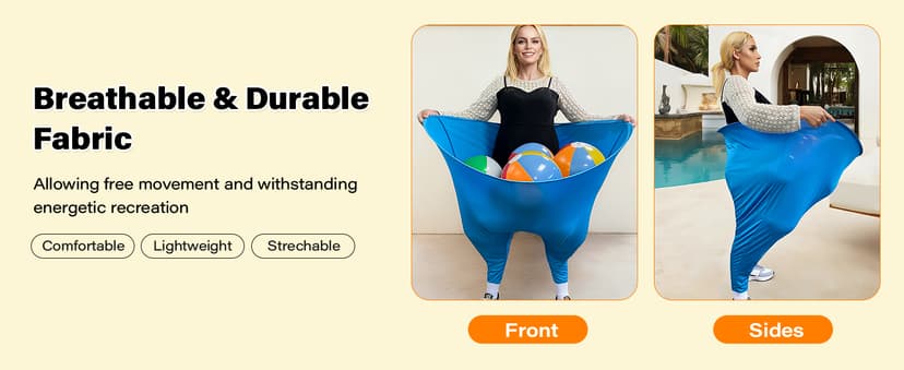 Granny Pants Yard Game for Adults (40 in * 31.5 in),2Pcs Granny Pants Outdoor Games with 10 Bouncy Balls,2 Pumps & Flags, Granny Pants Game for Family Carnival Party Reunion Gathering(Large)