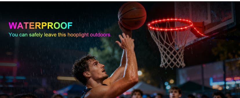 LED Basketball Hoop Lights, Remote Contral Basketball Goal Accessories Light Up Hoop Rim, 16 Color Change, Waterproof, Basketball Gift for Youth Boys Girls Men Kids