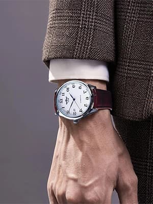 MASTOP Men's Classic Automatic Mechanical Day Calendar Luxury Leather Band Watch