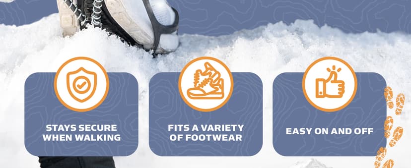 Yaktrax Walk Traction Cleats - 360-Degree Grip on Snow, Ice, & Multi-terrain Surfaces - Elastic Outer Band w/ Easy-On/Off Heel Tab & 1.2mm Zinc-coated Steel Coils - Abrasion & Rust Resistant - Unisex