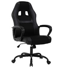 Gaming Chair Office Chair High-Back Ergonomic Video Game Chairs for Kids Teen Adult Height Adjustable Reclining Computer Chair with Lumbar Support Armrest Headrest Game Chair - White