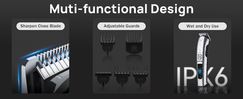 Ufree Beard Trimmer for Men, Waterproof Electric Razor for Nose, Body, Face & Mustache, Cordless Hair Clippers Shavers Grooming Kit, Gifts for Men Husband Father