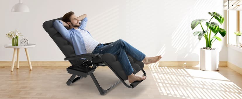 Suteck Oversized Zero Gravity Chair,29In XL Lounge Chair w/Removable Cushion&Headrest, Reclining Camping Chair w/Upgraded Lock and Footrest, Reclining Patio Chairs Recliner for Indoor Outdoor