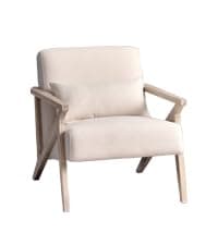 INZOY Mid Century Modern Accent Chair with Wood Frame, Upholstered Reading Armchair with Waist Cushion, Double Padded Accent Chair, Side Chair for Living Room Bedroom Office, Easy Assembly, Green