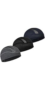 Skull Cap Helmet Liner Beanie, Cooling Mesh Cycling Running Hat for Men Women, Fits Under Helmets