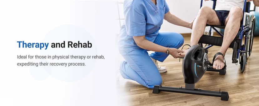 Under Desk Bike Pedal Exerciser, Quiet Magnetic Mini Exercise Bike with MERACH App for Arm, Leg Recovery, Physical Therapy, Smooth Foot Desk Cycle