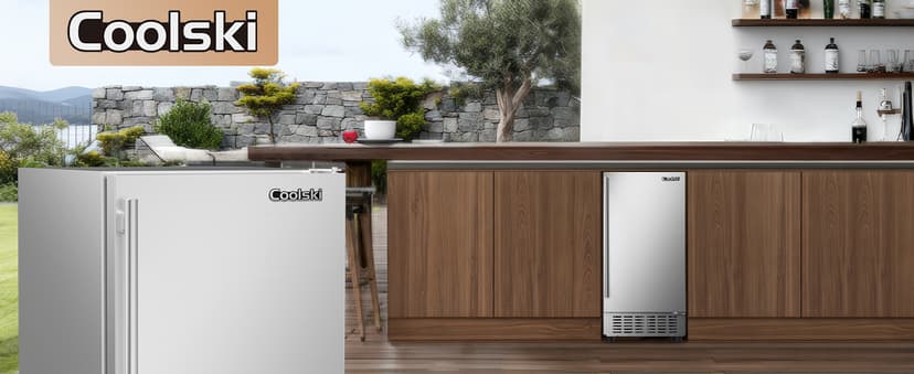 15” Under Counter Ice Maker Machine, 130 Lbs/Day with 30 LBS Storage Bin, Built-in Freestanding Stainless Steel Ice Maker with Auto-Cleaning, Smart LCD Panel, for Commercial & Home Outdoor Use