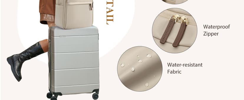 GOLF QUALITY Travel Backpack for Women Personal Carry On Bag Business Weekender Hiking Multilayer Laptop Bag,16 Inch,Apricot