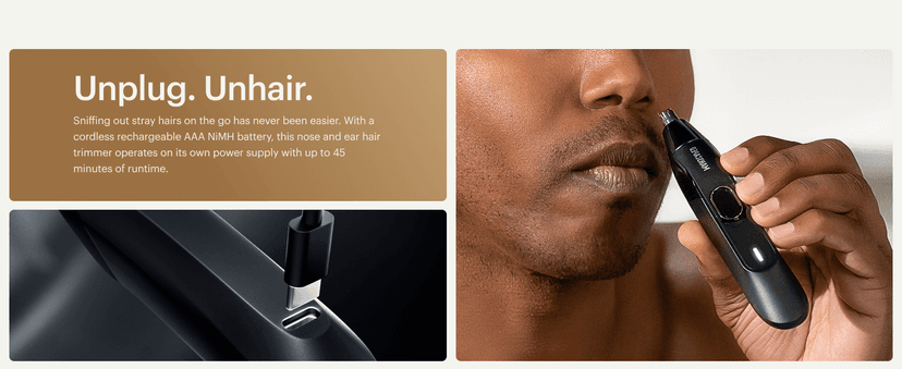 MANSCAPED MANSCAPED® The Weed Whacker® 2.0 Electric Nose & Ear Hair Trimmer – 7,000 RPM Precision Tool with Rechargeable Battery, Wet/Dry, Easy to Clean, Improved Stainless Steel Replaceable Blade