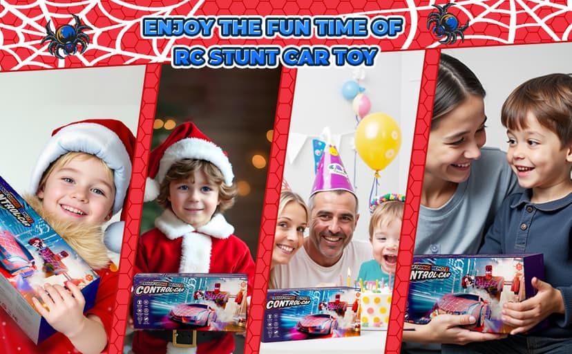 Spider Transform RC Cars Toys with Eye & Underbody Lights, 2.4GHz Remote Control Car One-Button Deformation, Fast 360°Rotation Robot Toys Birthday Gifts for 3 4 5 6 7 8 9 10 Year Old Boys Age 4-7 8-12