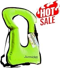 Inflatable Snorkel Vest Adults, Portable Snorkel Jacket, Buoyancy Vest for Snorkeling, Swimming, Kayaking, Boating, Safety Load Up to 220 Ibs