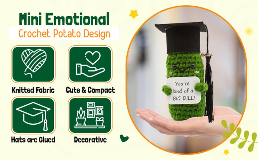 Graduation Gifts Big Dill Pickle with Stand. Supportive Gifts for PHD, College, High School. Dorm Room Desk Decor Keepsake. Funny Gag Gift