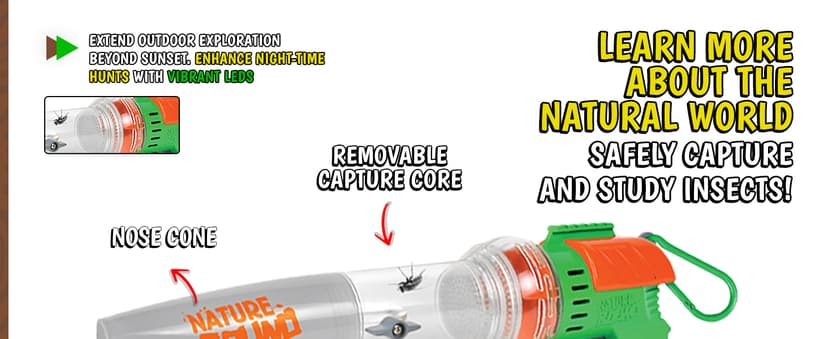 Nature Bound Bug Catcher Toy | Eco-Friendly Bug Vacuum, Catch and Release | Ages 3 to 12 Indoor/Outdoor Play Toy | Includes Capture Core with Magnification | Complete Kit for Kids | Green