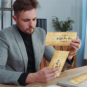 Fancy Land Gift Certificates for Business Christmas Blank Gift Card Certificate with Envelopes for Spa Salon Restaurant Custom Vouchers Supplies 25Pcs